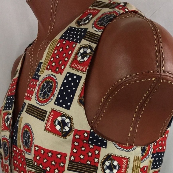 Talbots Nautical Sailing Vest 100% Rayon M Medium - Picture 5 of 6